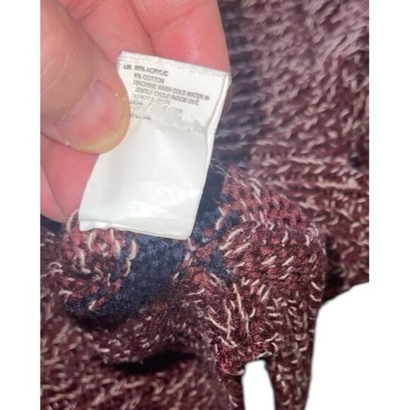 ALYA Women's Size Small Red Striped Sweater High Low Hem - Picture 11 of 11